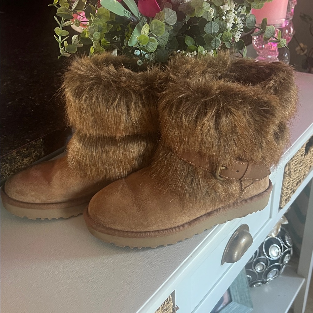 UGG Cozy Brown Fur-Lined Women's Boots
